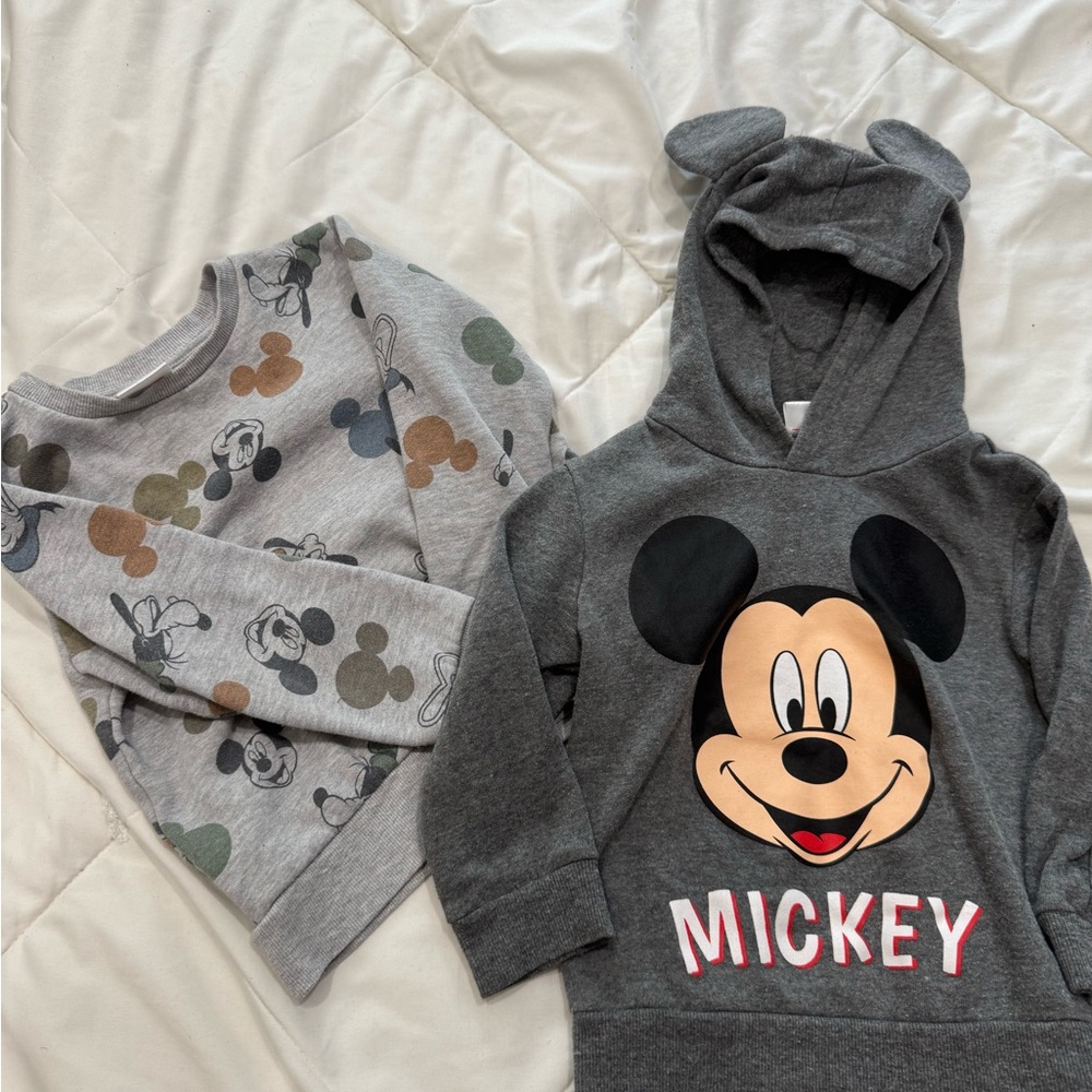 Disney Gray and Black Mickey Mouse Sweatshirts